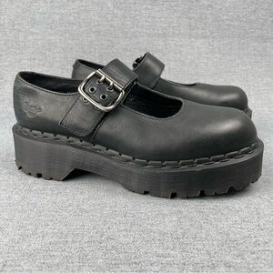 Dr. Martens Mary Jane Platforms Women 9 Black Smooth Y2K England Punk Mod 3A27
